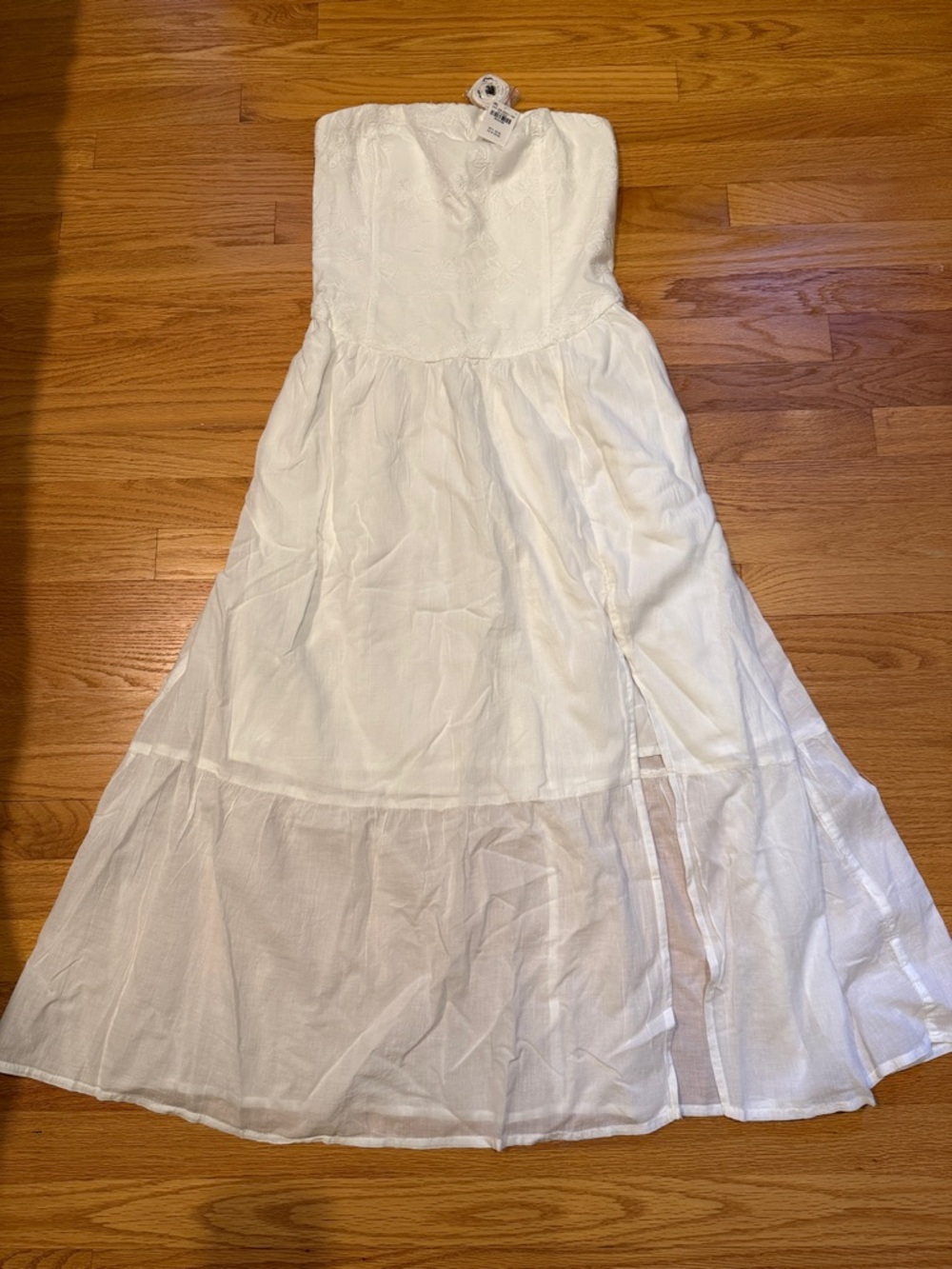 Hollister White Strapless Maxi Dress
